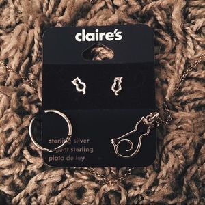 Cat earrings, ring, and necklace!!😸